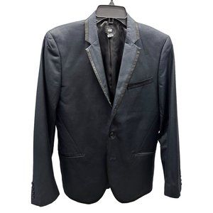 H&M Black Tipped Tuxedo Jacket Blazer 38 R